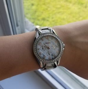 Marble fossil watch with extra links!